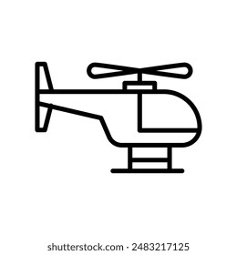 Helicopter icon linear logo mark in black and white