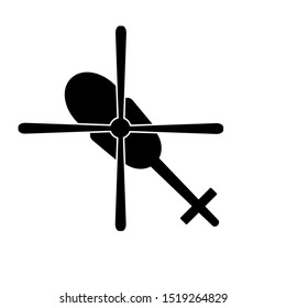 Helicopter icon, logo isolated on white background