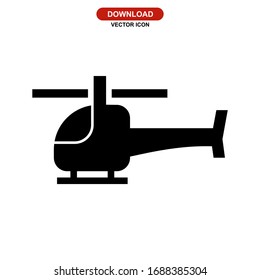 helicopter icon or logo isolated sign symbol vector illustration - high quality black style vector icons
