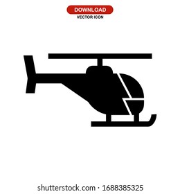 helicopter icon or logo isolated sign symbol vector illustration - high quality black style vector icons
