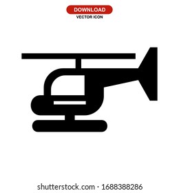 helicopter icon or logo isolated sign symbol vector illustration - high quality black style vector icons
