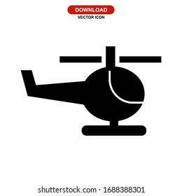 helicopter icon or logo isolated sign symbol vector illustration - high quality black style vector icons
