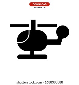 helicopter icon or logo isolated sign symbol vector illustration - high quality black style vector icons
