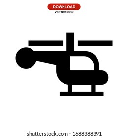 helicopter icon or logo isolated sign symbol vector illustration - high quality black style vector icons
