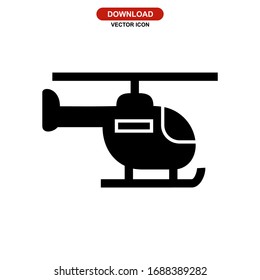 helicopter icon or logo isolated sign symbol vector illustration - high quality black style vector icons
