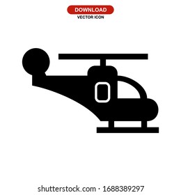 helicopter icon or logo isolated sign symbol vector illustration - high quality black style vector icons
