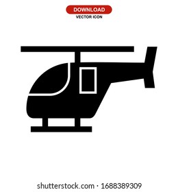 helicopter icon or logo isolated sign symbol vector illustration - high quality black style vector icons
