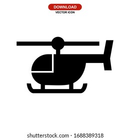 helicopter icon or logo isolated sign symbol vector illustration - high quality black style vector icons
