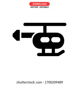 helicopter icon or logo isolated sign symbol vector illustration - high quality black style vector icons
