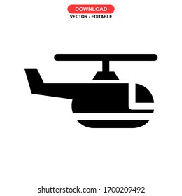 helicopter icon or logo isolated sign symbol vector illustration - high quality black style vector icons
