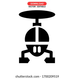 helicopter icon or logo isolated sign symbol vector illustration - high quality black style vector icons
