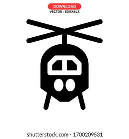 helicopter icon or logo isolated sign symbol vector illustration - high quality black style vector icons
