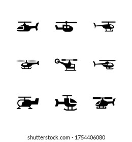 helicopter  icon or logo isolated sign symbol vector illustration - Collection of high quality black style vector icons
