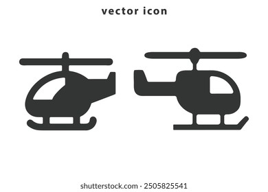 Helicopter icon logo on isolated white background with glyph icon style, Helicopter vector illustration