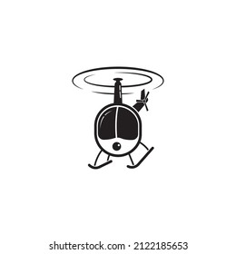 icono de helicóptero logotipo diseño vectorial plantilla sobre fondo blanco