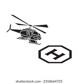 Helicopter icon logo vector illustration template design.