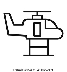 Helicopter icon mark in filled style