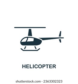 Helicopter icon. Monochrome simple sign from transportation collection. Helicopter icon for logo, templates, web design and infographics.