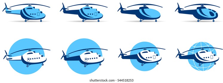 Helicopter icon for nice logotype or illustration