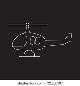 helicopter icon on black background