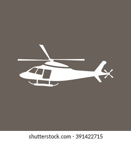 Helicopter Icon on Dark Gray Color. Eps-10.