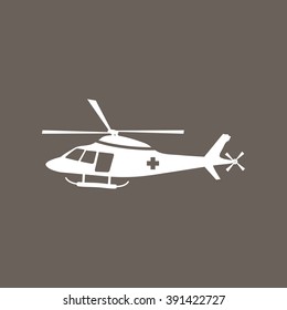 Helicopter Icon on Dark Gray Color. Eps-10.