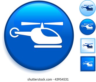 Helicopter Icon on Internet Button Original Vector Illustration
