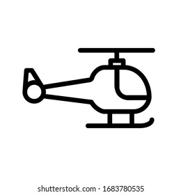 Helicopter icon on isolated background with line style, Helicopter vector illustration.