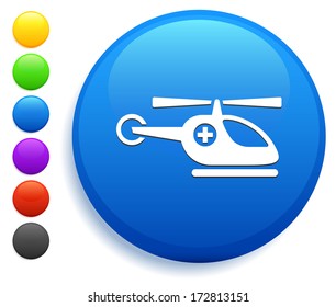 Icono de helicóptero en la colección de botones redondos