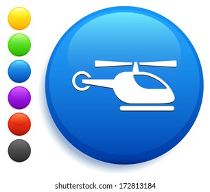 Helicopter Icon on Round Button Collection