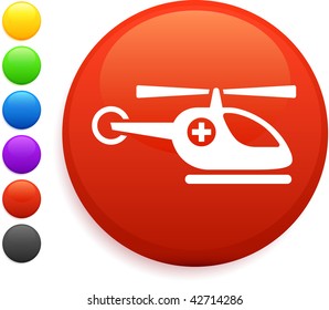 helicopter icon on round internet button original vector illustration 6 color versions included