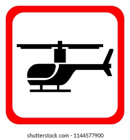 A helicopter icon on a white background. Vector illustration.