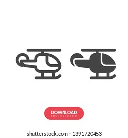 Helicopter icon on white background for graphic and web design, Modern simple vector sign. Internet concept. Trendy symbol for website design web button or mobile app - Vector