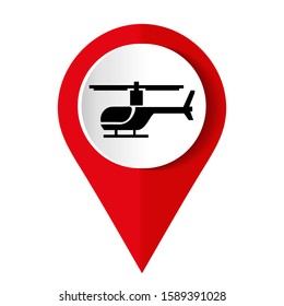 A helicopter icon on a white background. Vector illustration.	