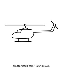 Icono de helicóptero sobre fondo blanco.