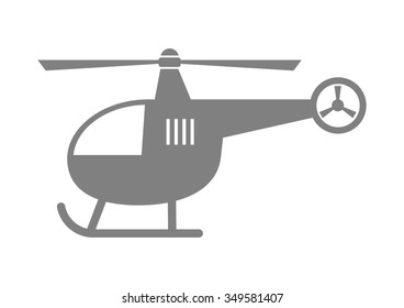 Helicopter icon on white background