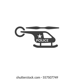 Helicopter icon on the white background