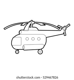 Helicopter icon. Outline illustration of helicopter vector icon for web