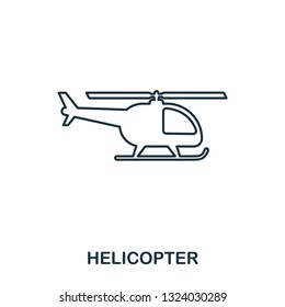 Helicopter icon. Outline thin line style from airport icons collection. Pixel perfect Helicopter icon for web design, apps, software, print usage