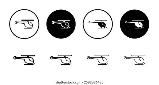 Helicopter icon Outline thin set pack series