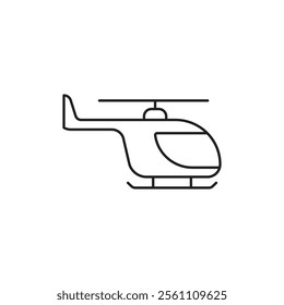 Helicopter icon Outline vector line symbol