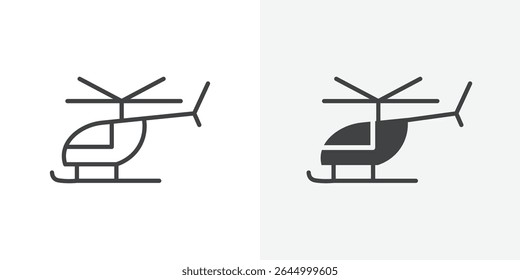 Helicopter icon Outline vector sign