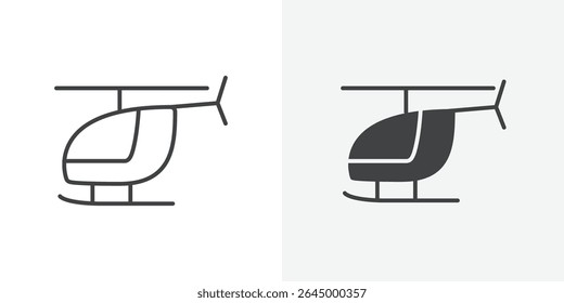 Helicopter icon Outline vector sign