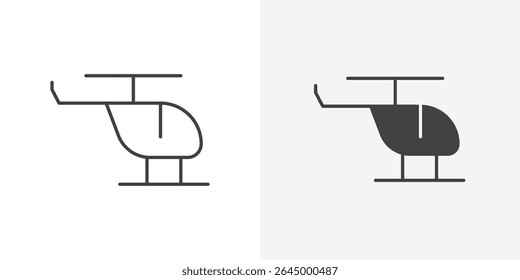 Helicopter icon Outline vector sign