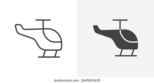 Helicopter icon Outline vector sign