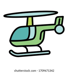 Helicopter icon. Outline helicopter vector icon for web design isolated on white background