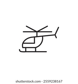 Helicopter icon Outline vector for web ui