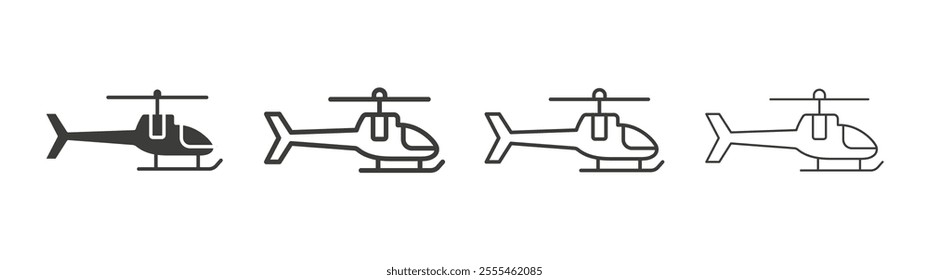 Helicopter icon pack. vector illustration