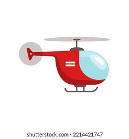 Helicopter icon - red chopper vector symbol