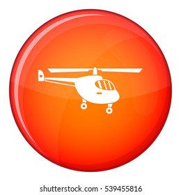 Helicopter icon in red circle isolated on white background vector illustration